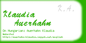 klaudia auerhahn business card